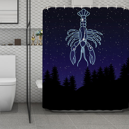 Cancer Constellation Print Polyester Shower Curtain