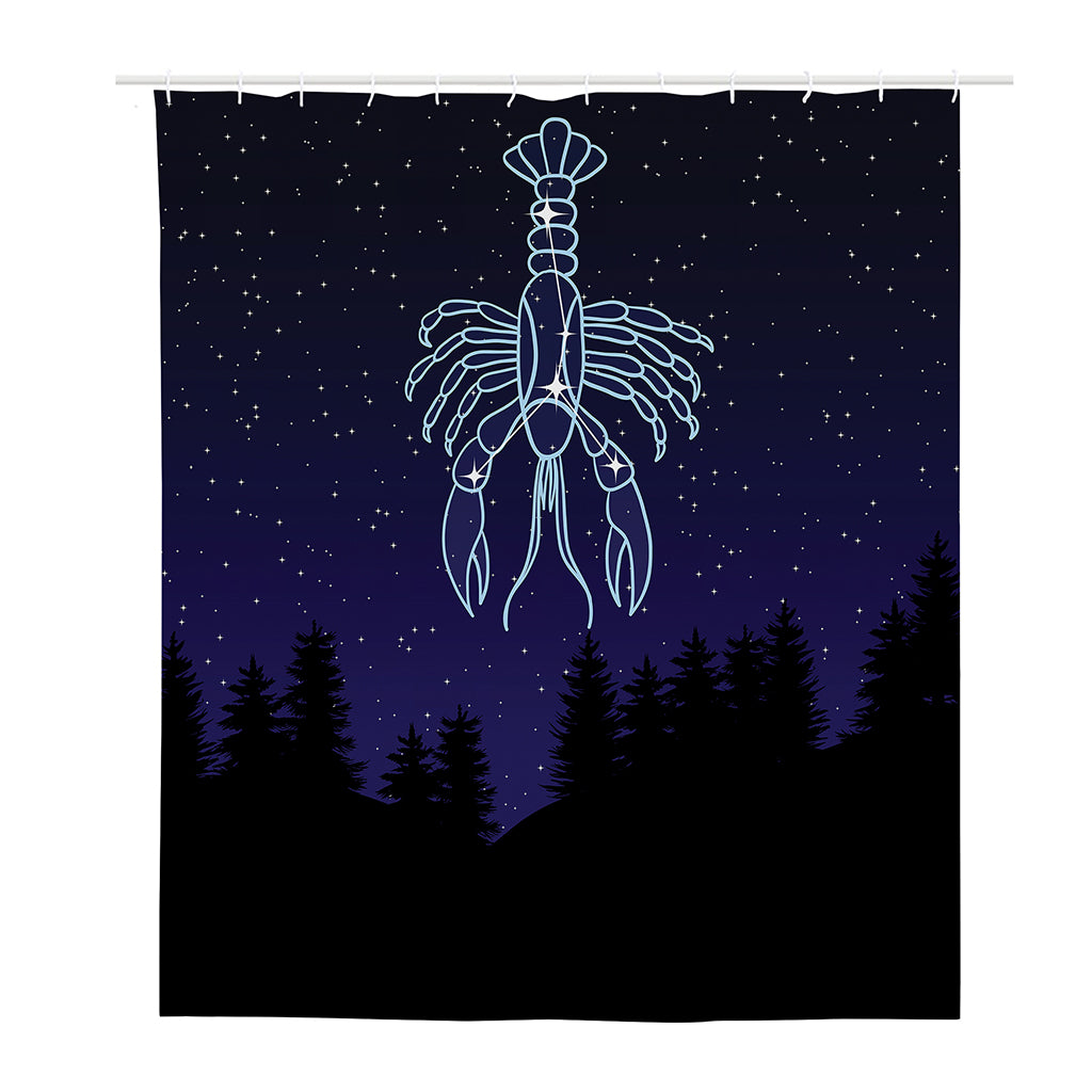 Cancer Constellation Print Polyester Shower Curtain