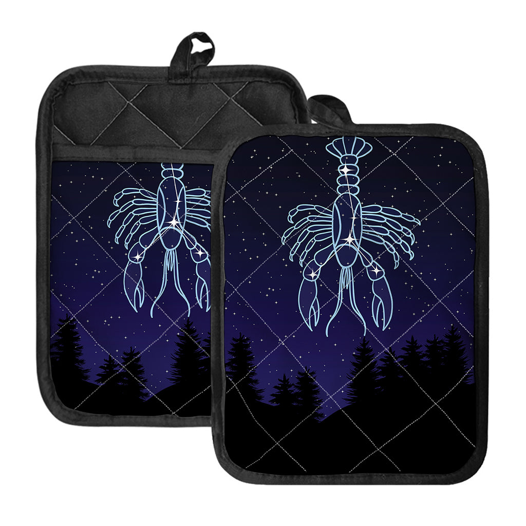 Cancer Constellation Print Pot Holders With Pocket