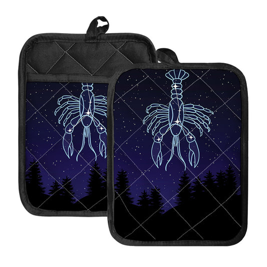 Cancer Constellation Print Pot Holders With Pocket