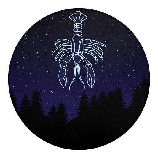 Cancer Constellation Print Round Blanket