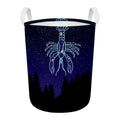 Cancer Constellation Print Round Laundry Basket