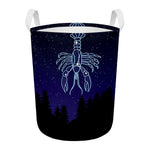 Cancer Constellation Print Round Laundry Basket