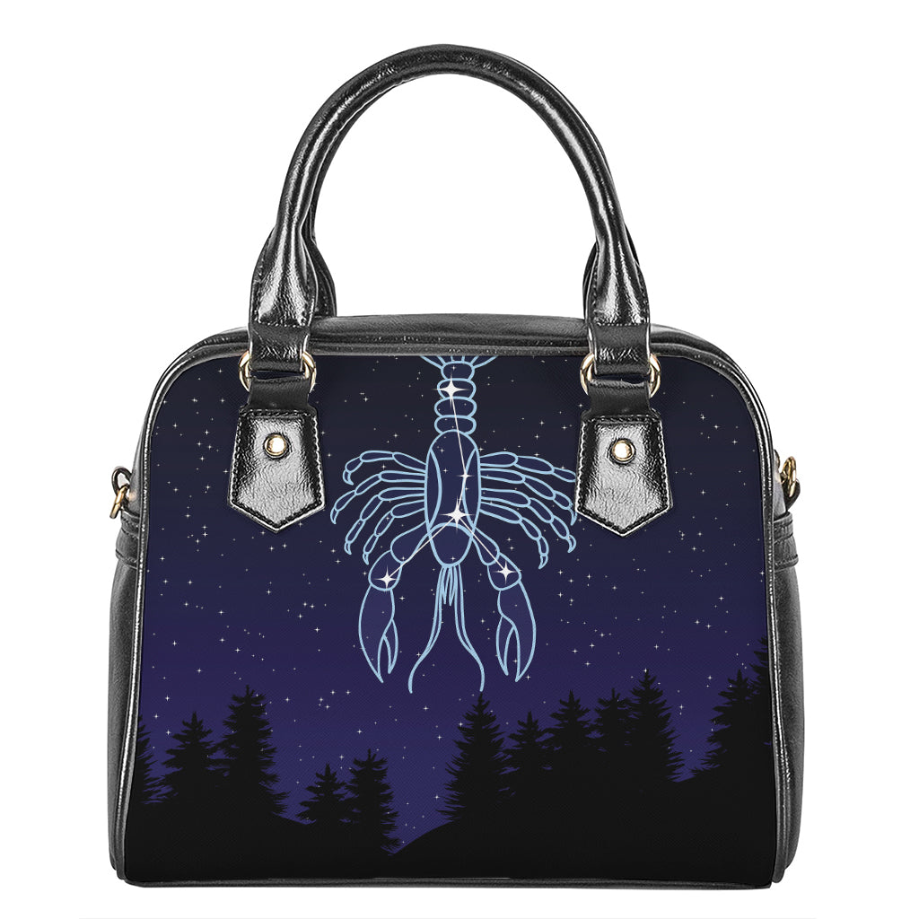 Cancer Constellation Print Shoulder Handbag