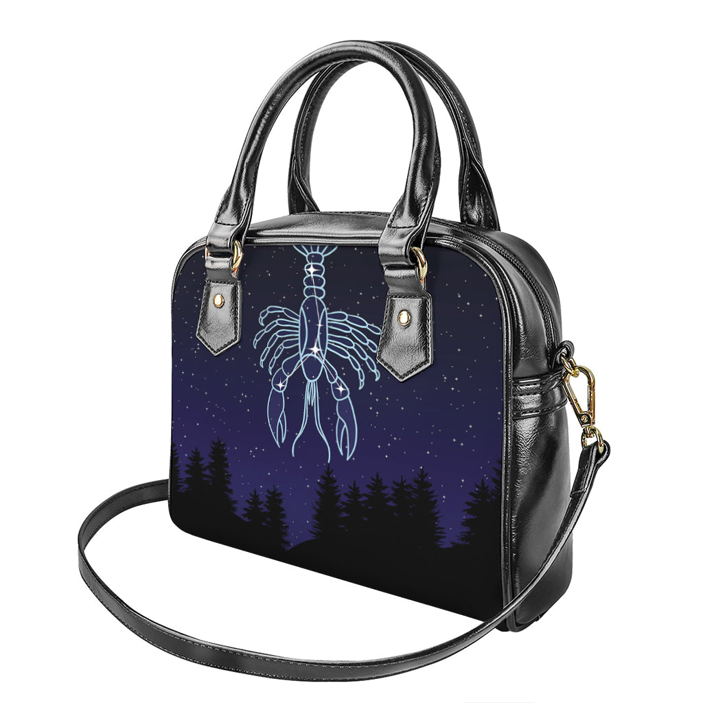 Cancer Constellation Print Shoulder Handbag