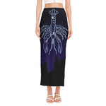 Cancer Constellation Print Side Slit Maxi Skirt