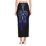 Cancer Constellation Print Side Slit Maxi Skirt