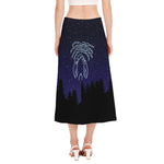 Cancer Constellation Print Side Slit Midi Skirt