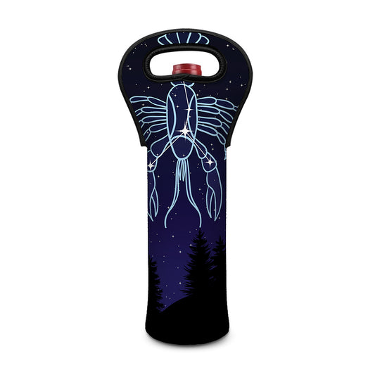 Cancer Constellation Print Single Neoprene Wine Tote