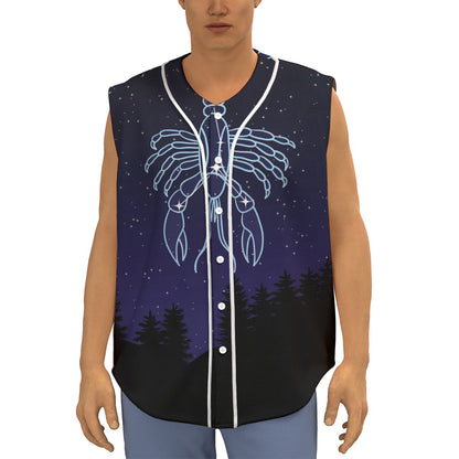Cancer Constellation Print Sleeveless Baseball Jersey