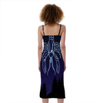 Cancer Constellation Print Slim Fit Midi Cami Dress