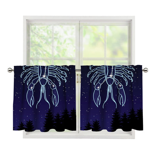 Cancer Constellation Print Tier Curtains