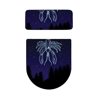 Cancer Constellation Print Toilet Lid And Tank Cover Set