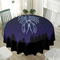 Cancer Constellation Print Waterproof Round Tablecloth