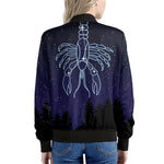 Cancer Constellation Print Women's Bomber Jacket