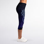 Cancer Constellation Print Women's Capri Leggings