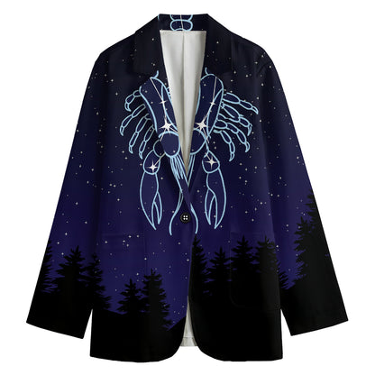Cancer Constellation Print Women's Cotton Blazer