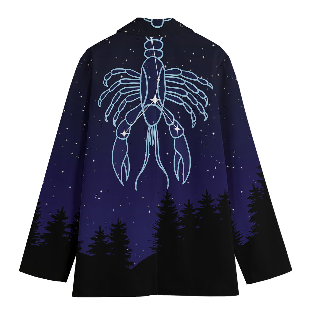 Cancer Constellation Print Women's Cotton Blazer