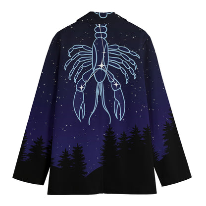 Cancer Constellation Print Women's Cotton Blazer
