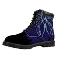 Cancer Constellation Print Padded Collar Lace Up Boots