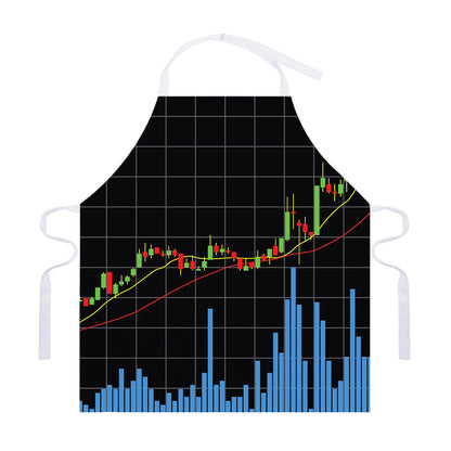 Candlestick Stock Graph Chart Print Adjustable Apron