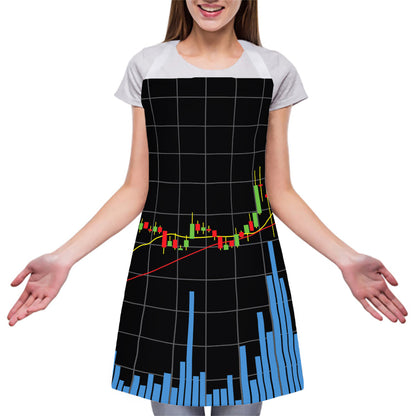 Candlestick Stock Graph Chart Print Adjustable Apron