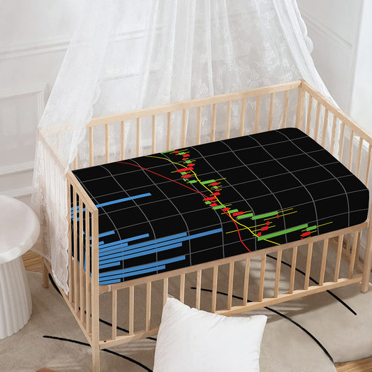 Candlestick Stock Graph Chart Print Baby Crib Sheet