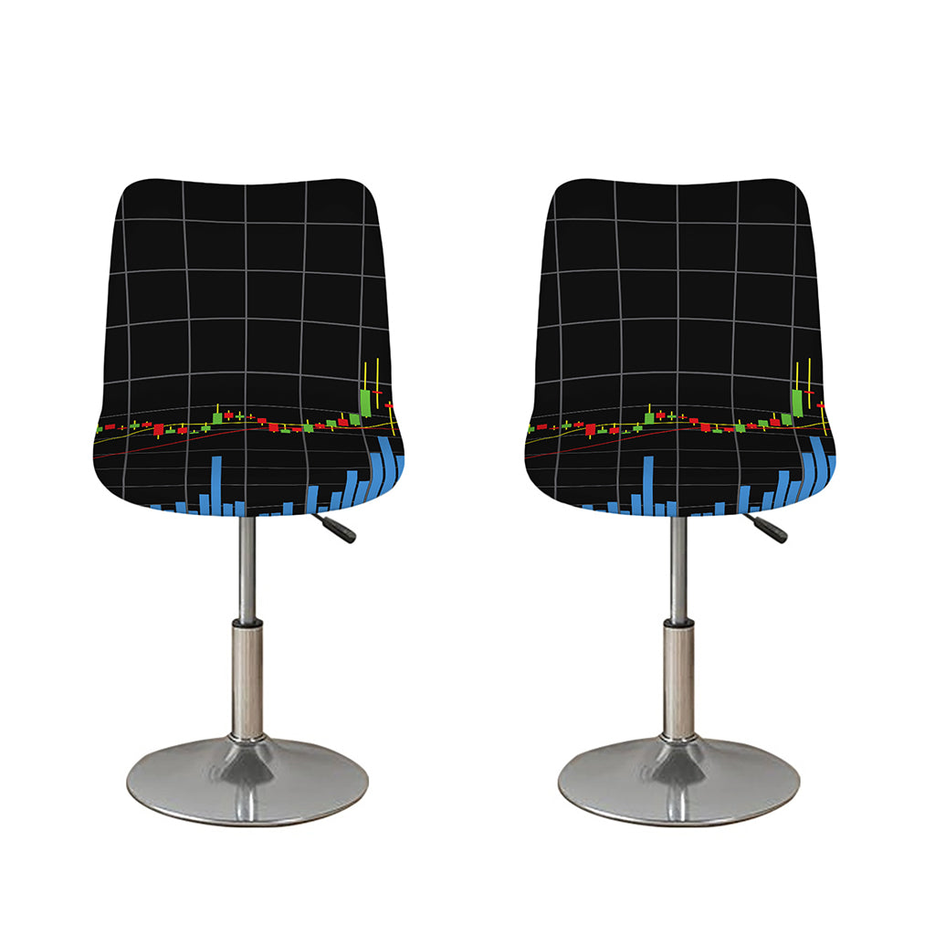 Candlestick Stock Graph Chart Print Bar Stool Covers
