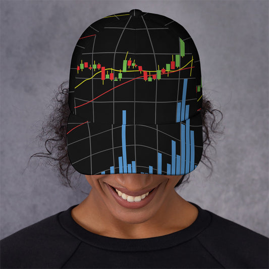 Candlestick Stock Graph Chart Print Baseball Cap