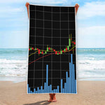 Candlestick Stock Graph Chart Print Beach Towel
