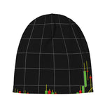 Candlestick Stock Graph Chart Print Beanie