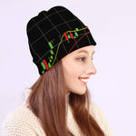 Candlestick Stock Graph Chart Print Beanie