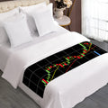 Candlestick Stock Graph Chart Print Bed Runner
