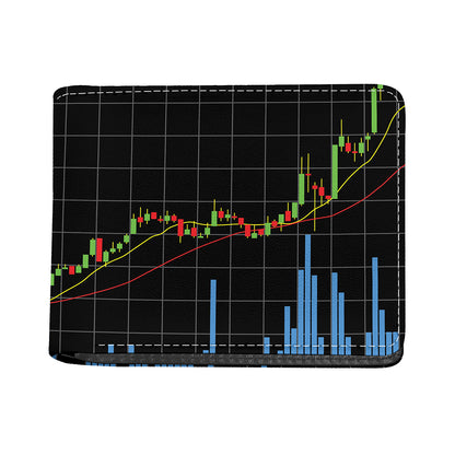 Candlestick Stock Graph Chart Print Bifold Wallet