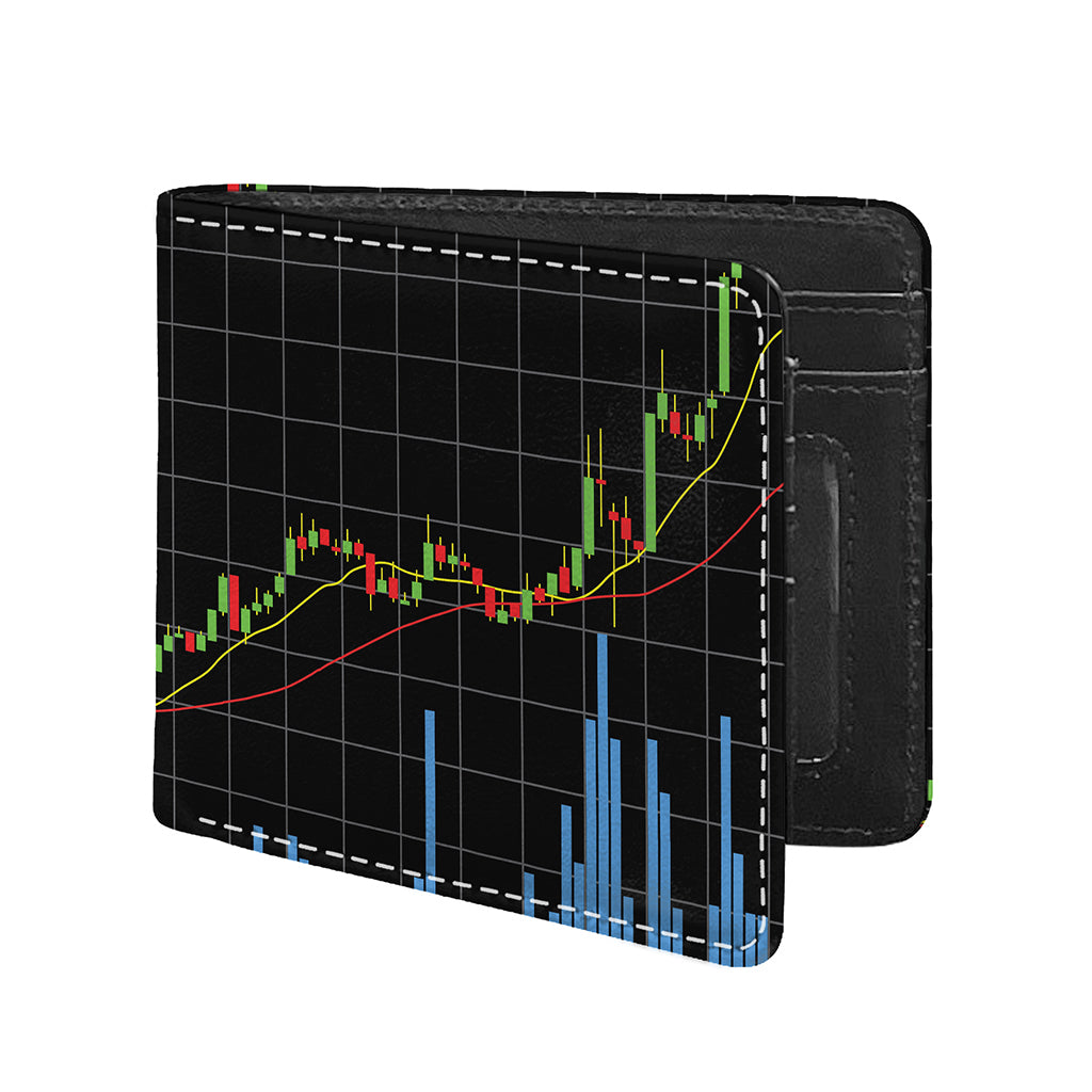 Candlestick Stock Graph Chart Print Bifold Wallet