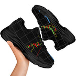 Candlestick Stock Graph Chart Print Black Chunky Shoes