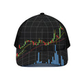 Candlestick Stock Graph Chart Print Black Mesh Trucker Hat