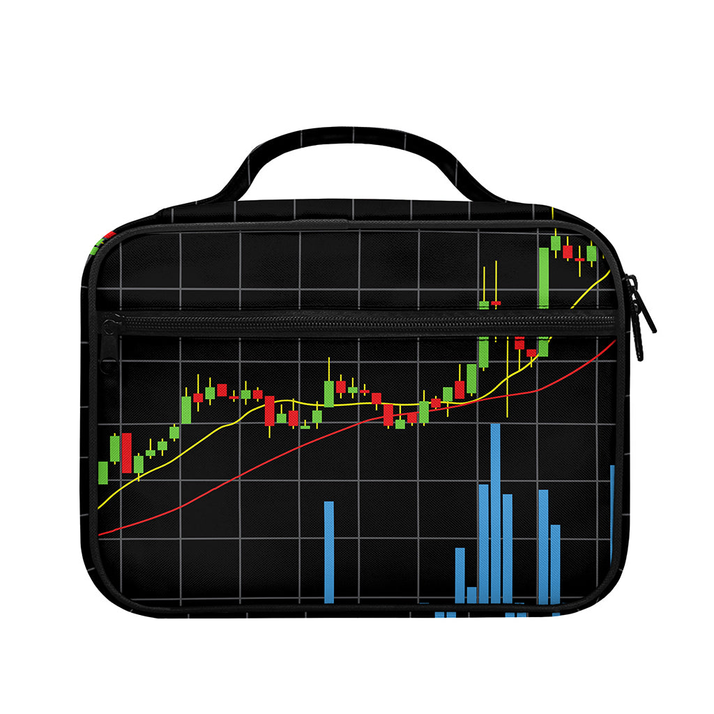 Candlestick Stock Graph Chart Print Briefcase Bible Bag