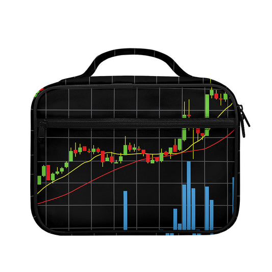 Candlestick Stock Graph Chart Print Briefcase Bible Bag
