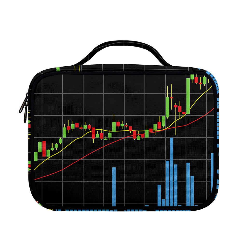 Candlestick Stock Graph Chart Print Briefcase Bible Bag