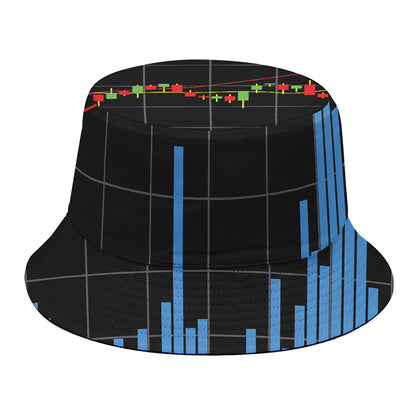 Candlestick Stock Graph Chart Print Bucket Hat