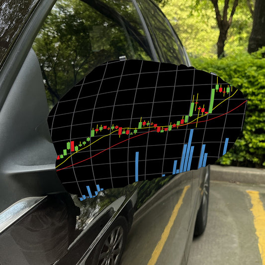 Candlestick Stock Graph Chart Print Car Side Mirror Covers