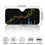 Candlestick Stock Graph Chart Print Car Windshield Sun Shade