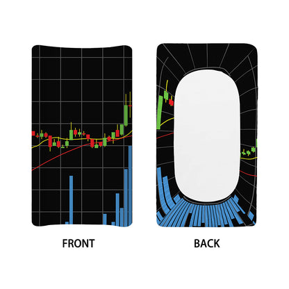 Candlestick Stock Graph Chart Print Changing Pad Cover