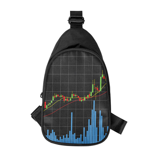 Candlestick Stock Graph Chart Print Chest Bag