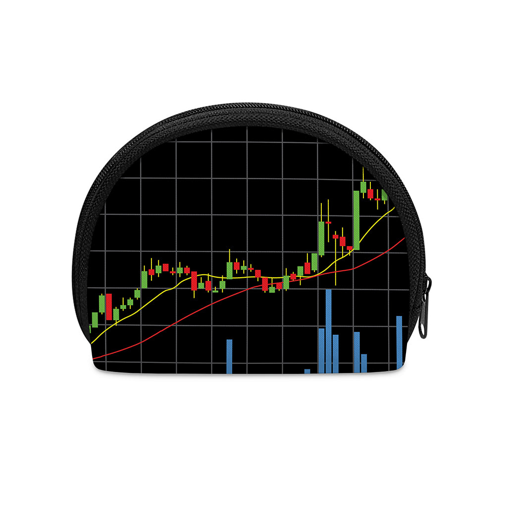 Candlestick Stock Graph Chart Print Coin Purse