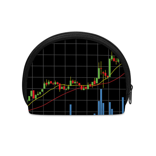 Candlestick Stock Graph Chart Print Coin Purse