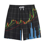 Candlestick Stock Graph Chart Print Cotton Shorts