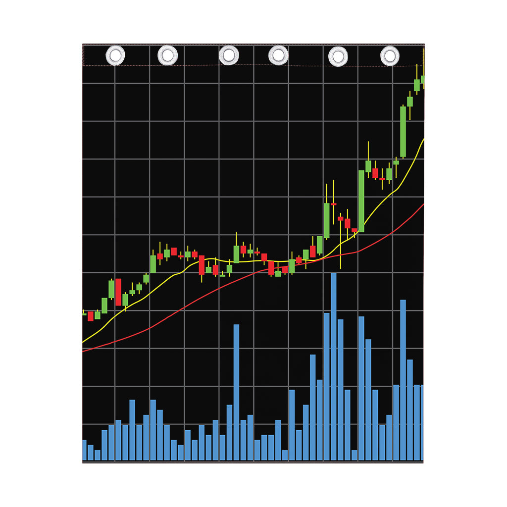 Candlestick Stock Graph Chart Print Curtain