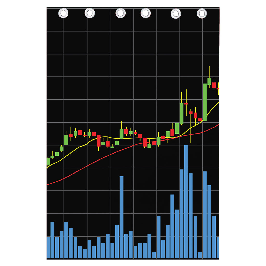 Candlestick Stock Graph Chart Print Curtain